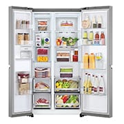 LG 647L Side by Side Refrigerator with Smart Inverter Compressor™ in Prime Silver, GS-B6473PY