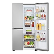 LG 647L Side by Side Refrigerator with Smart Inverter Compressor™ in Prime Silver, GS-B6473PY