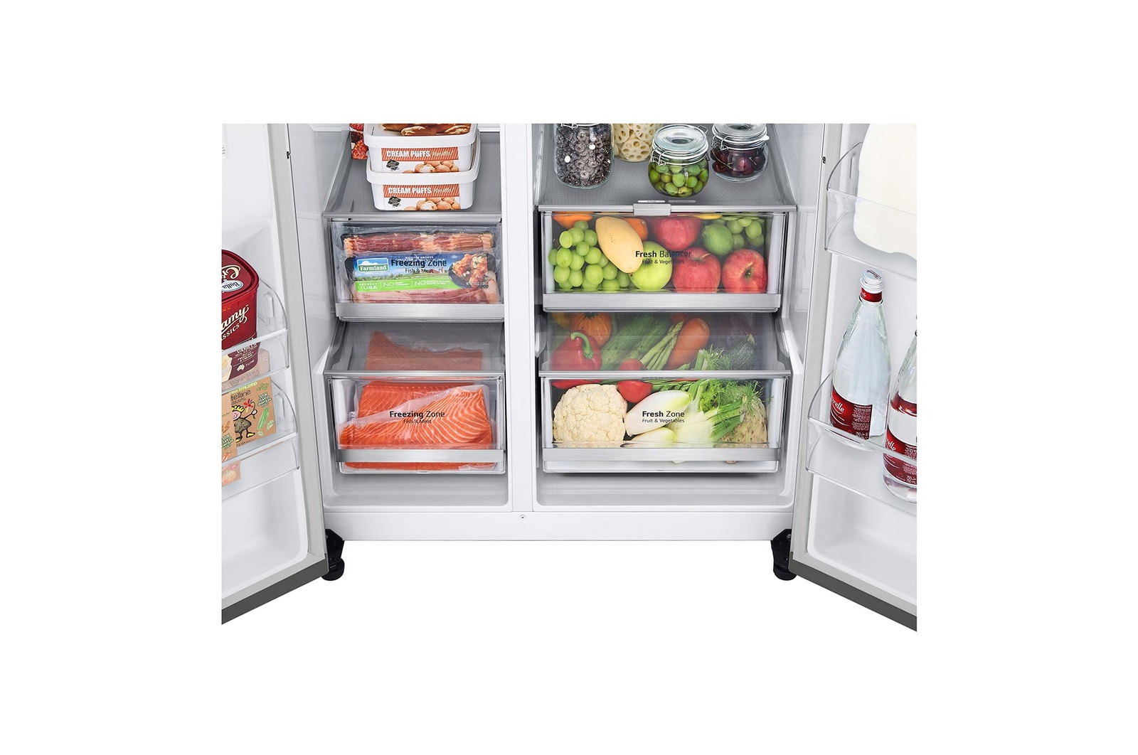 LG 647L Side by Side Refrigerator with Smart Inverter Compressor™ in Prime Silver, GS-B6473PY