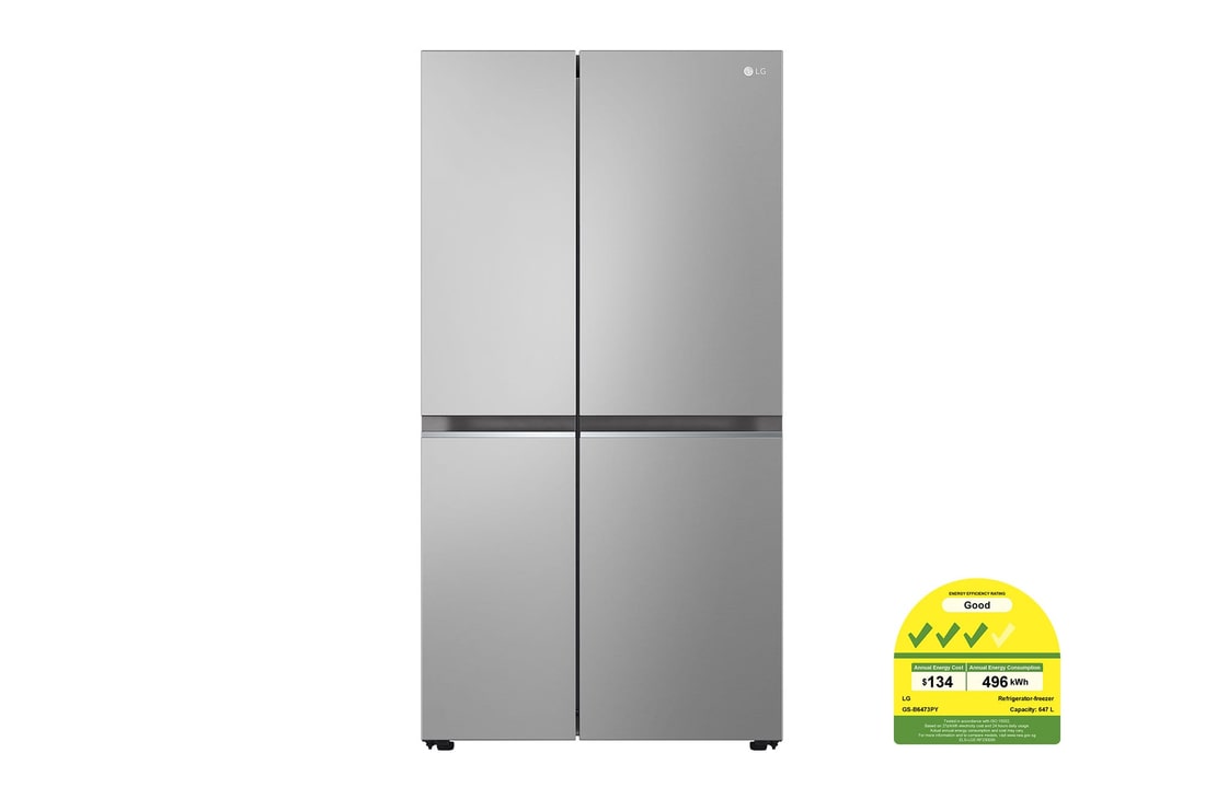 LG 647L Side by Side Refrigerator with Smart Inverter Compressor™ in Prime Silver, GS-B6473PY