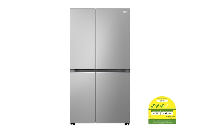 LG 647L Side by Side Refrigerator with Smart Inverter Compressor™ in Prime Silver, GS-B6473PY