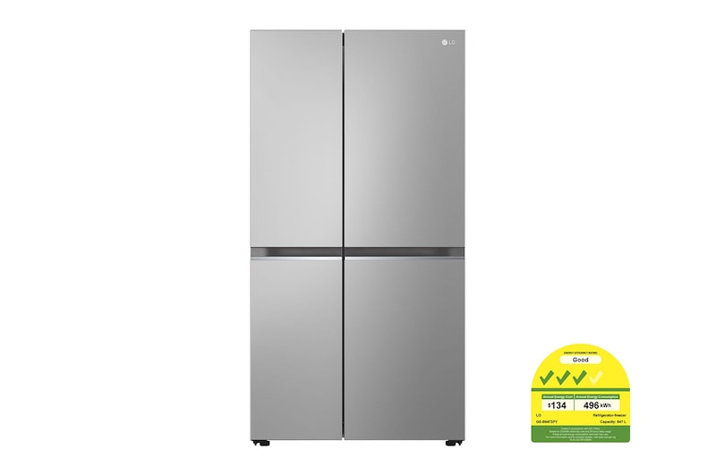 LG 647L Side by Side Refrigerator with Smart Inverter Compressor™ in Prime Silver, GS-B6473PY
