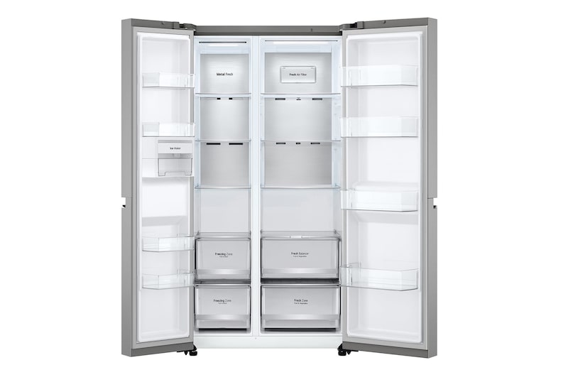 LG 647L Side by Side Refrigerator with Smart Inverter Compressor™ in Prime Silver, GS-B6473PY