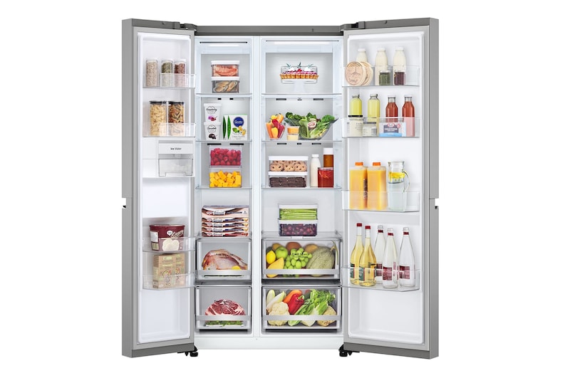 LG 647L Side by Side Refrigerator with Smart Inverter Compressor™ in Prime Silver, GS-B6473PY