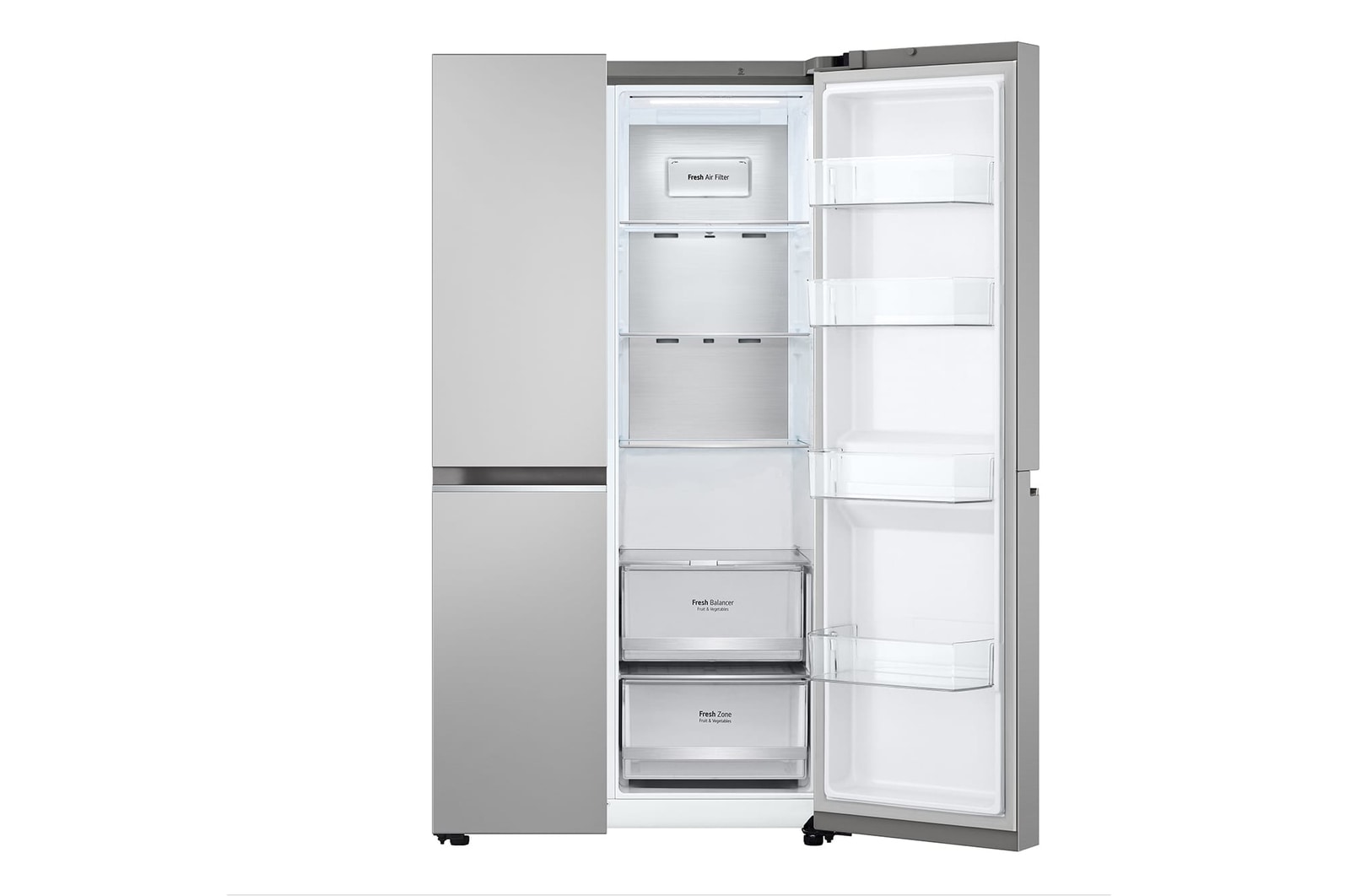 LG 647L Side by Side Refrigerator with Smart Inverter Compressor™ in Prime Silver, GS-B6473PY