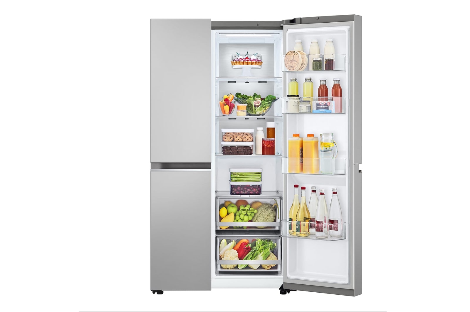 LG 647L Side by Side Refrigerator with Smart Inverter Compressor™ in Prime Silver, GS-B6473PY