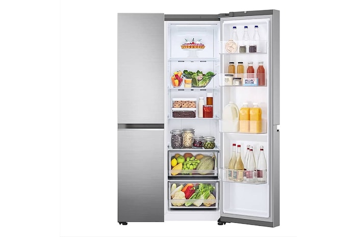 LG 647L side-by-side-fridge with Smart Inverter Compressor™ in Platinum Silver, GS-B6473PZ