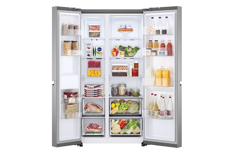 LG 647L side-by-side-fridge with Smart Inverter Compressor™ in Platinum Silver, GS-B6473PZ