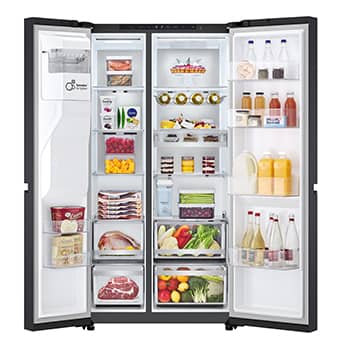 LG 623L Side by Side Fridge with Smart Inverter Compressor™ in Essence Black Steel, GS-L6104EV