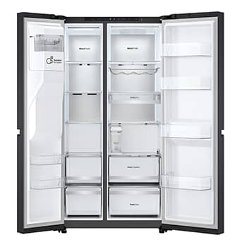 LG 623L Side by Side Fridge with Smart Inverter Compressor™ in Essence Black Steel, GS-L6104EV