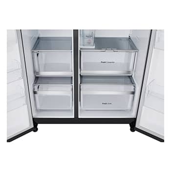 LG 623L Side by Side Fridge with Smart Inverter Compressor™ in Essence Black Steel, GS-L6104EV