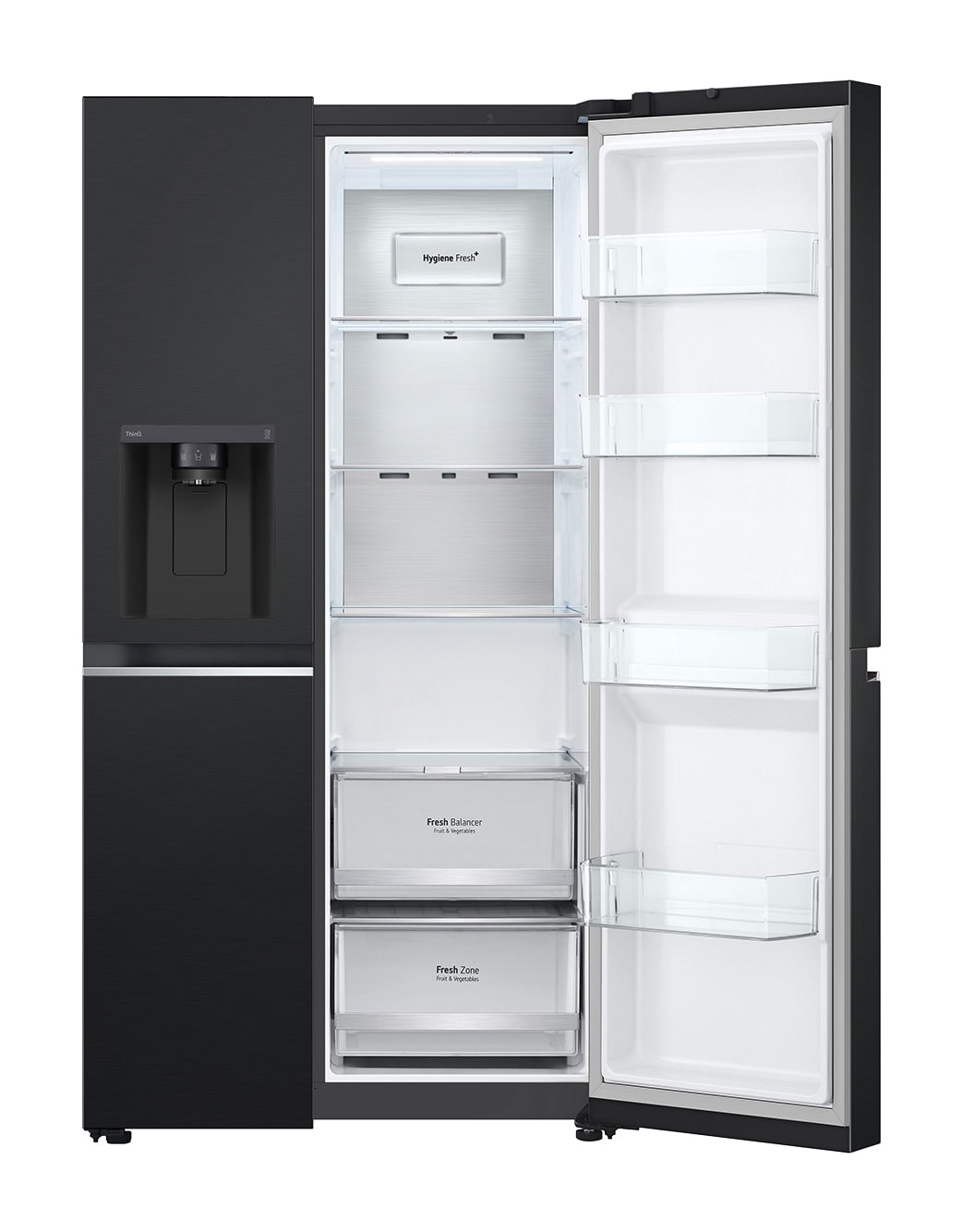 617L sidebysidefridge with Smart Inverter Compressor™ in Matt Black