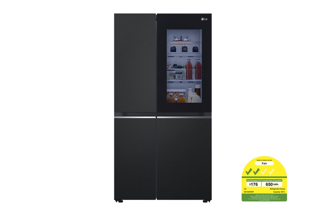 LG 647L InstaView® Refrigerator in Essence Matte Black, GS-V6473EP