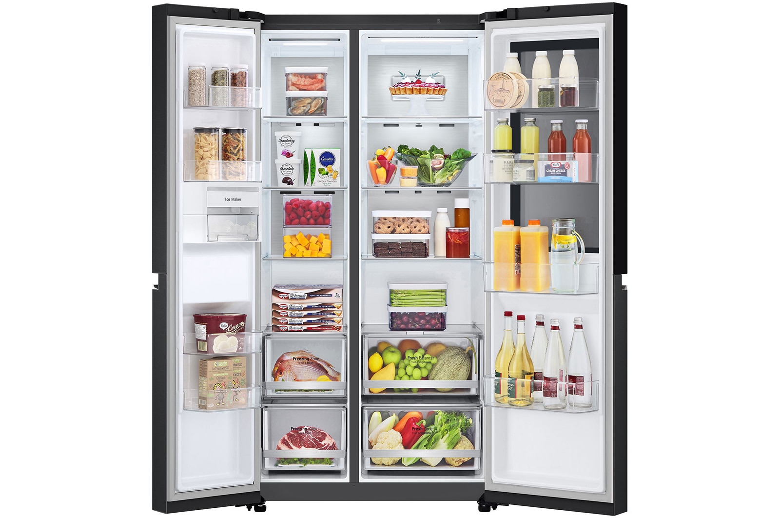 LG 647L InstaView® Refrigerator in Essence Matte Black, GS-V6473EP
