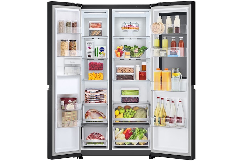 LG 647L InstaView® Refrigerator in Essence Matte Black, GS-V6473EP