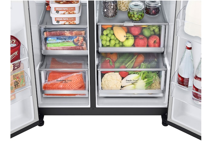 LG 647L InstaView® Refrigerator in Essence Matte Black, GS-V6473EP