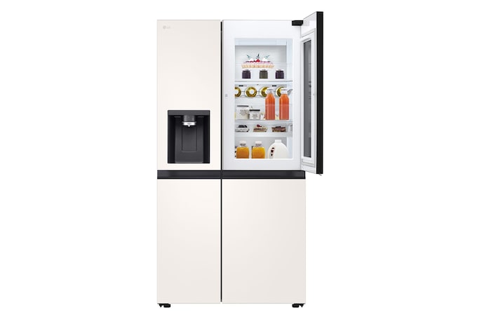 LG 628L InstaView® Door-in-Door® Side by Side Fridge in Beige, GS-X6104BE