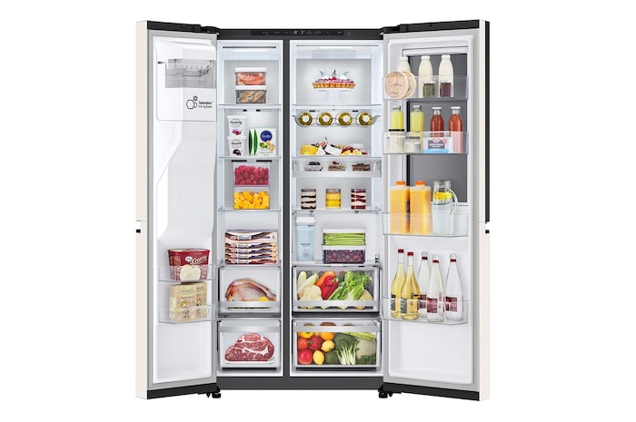 LG 628L InstaView® Door-in-Door® Side by Side Fridge in Beige, GS-X6104BE
