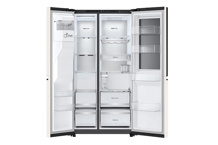 LG 628L InstaView® Door-in-Door® Side by Side Fridge in Beige, GS-X6104BE