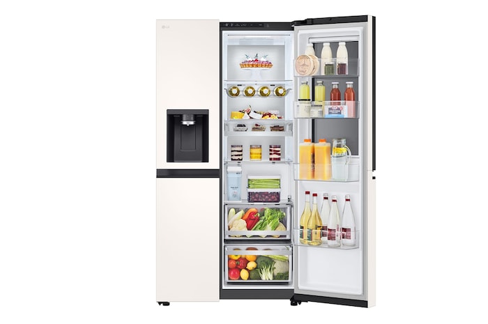 LG 628L InstaView® Door-in-Door® Side by Side Fridge in Beige, GS-X6104BE