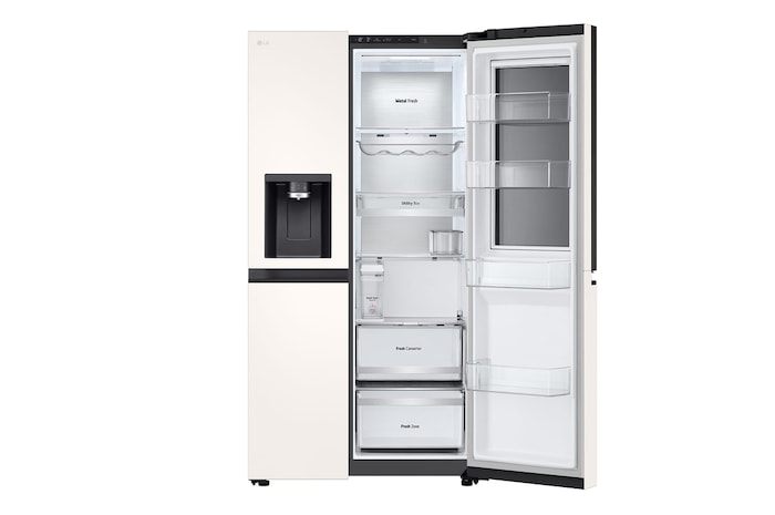 LG 628L InstaView® Door-in-Door® Side by Side Fridge in Beige, GS-X6104BE
