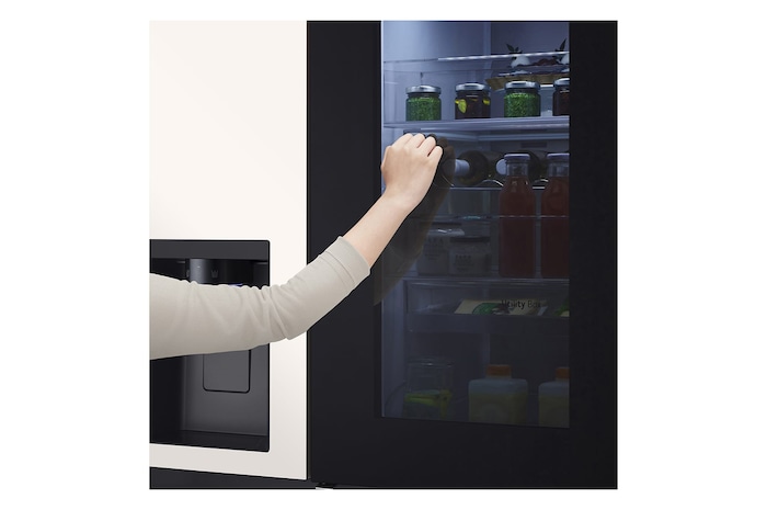 LG 628L InstaView® Door-in-Door® Side by Side Fridge in Beige, GS-X6104BE
