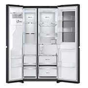 LG 628L InstaView® Door-in-Door® Side by Side Fridge in Essence Black Steel, GS-X6104EV