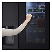 LG 628L InstaView® Door-in-Door® Side by Side Fridge in Essence Black Steel, GS-X6104EV