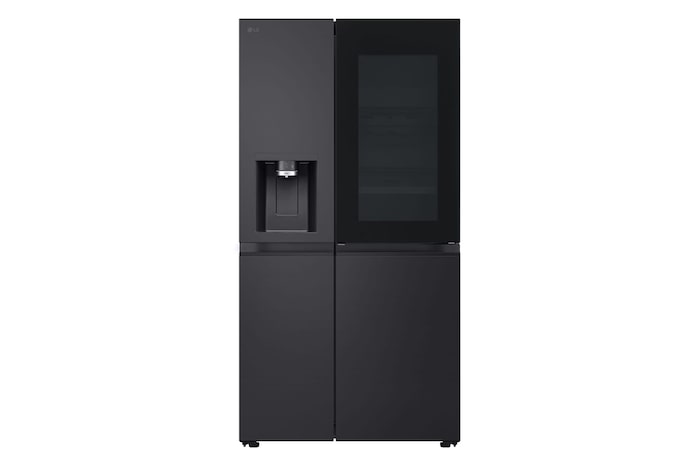 LG 628L InstaView® Door-in-Door® Side by Side Fridge in Essence Black Steel, GS-X6104EV