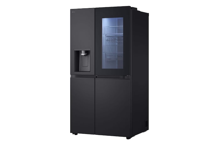 LG 628L InstaView® Door-in-Door® Side by Side Fridge in Essence Black Steel, GS-X6104EV