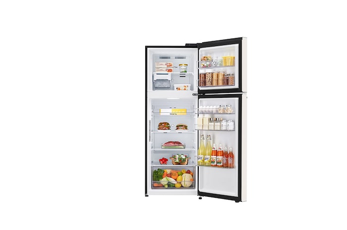 Front view door open with food