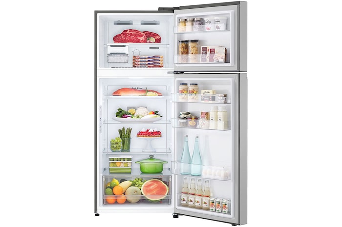 LG 375L Top Freezer Refrigerator with Smart Inverter Compressor™ in Platinum silver, GT-B3723PY