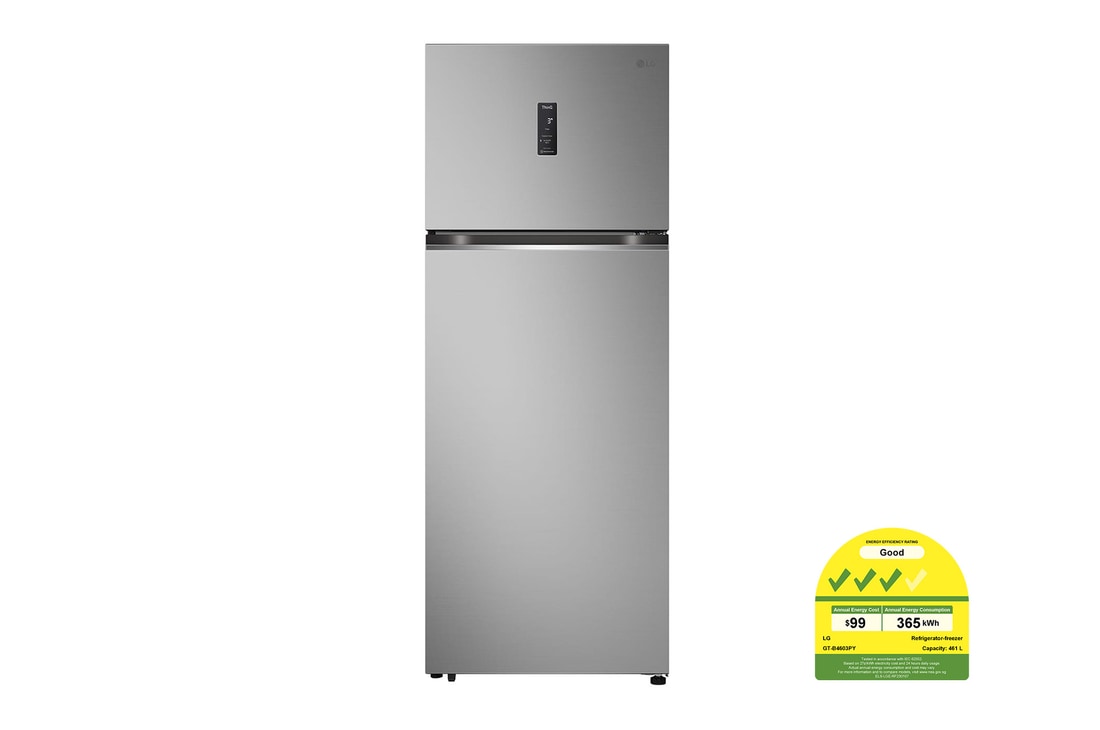 LG 461L Top Freezer Refrigerator with Smart Inverter Compressor™ in Prime Silver, GT-B4603PY