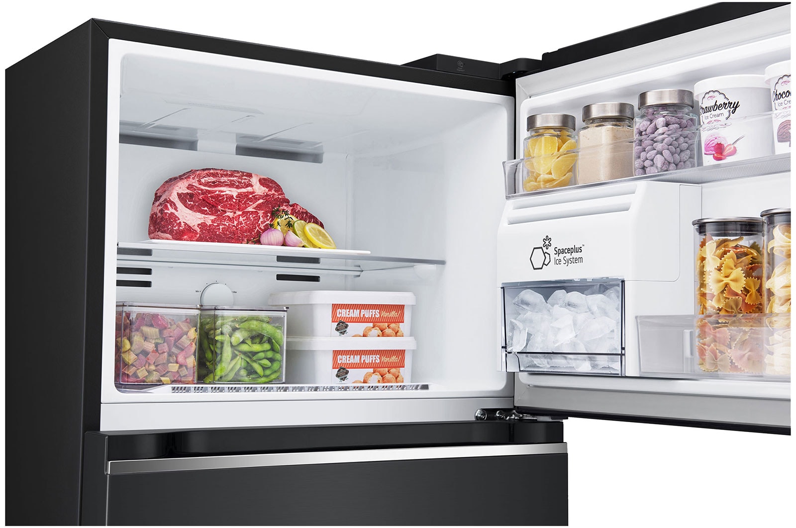 LG 383L Top Freezer Refrigerator with Smart Inverter Compressor™ in Essence Matte Black, GT-F3953EP