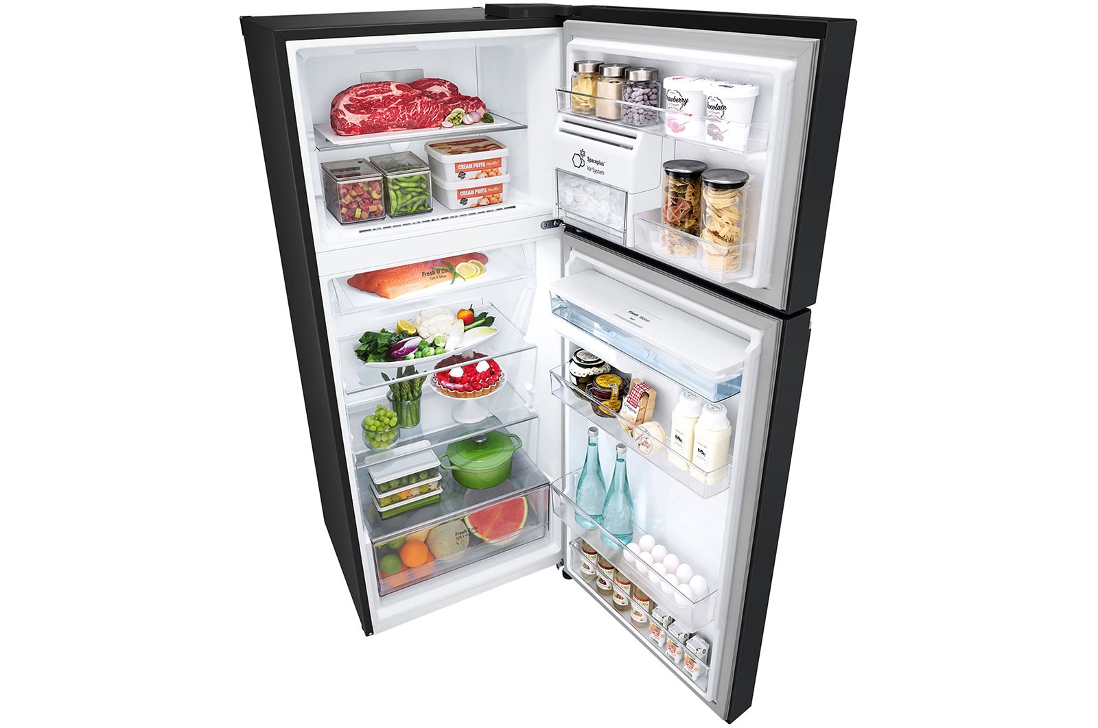 LG 383L Top Freezer Refrigerator with Smart Inverter Compressor™ in Essence Matte Black, GT-F3953EP