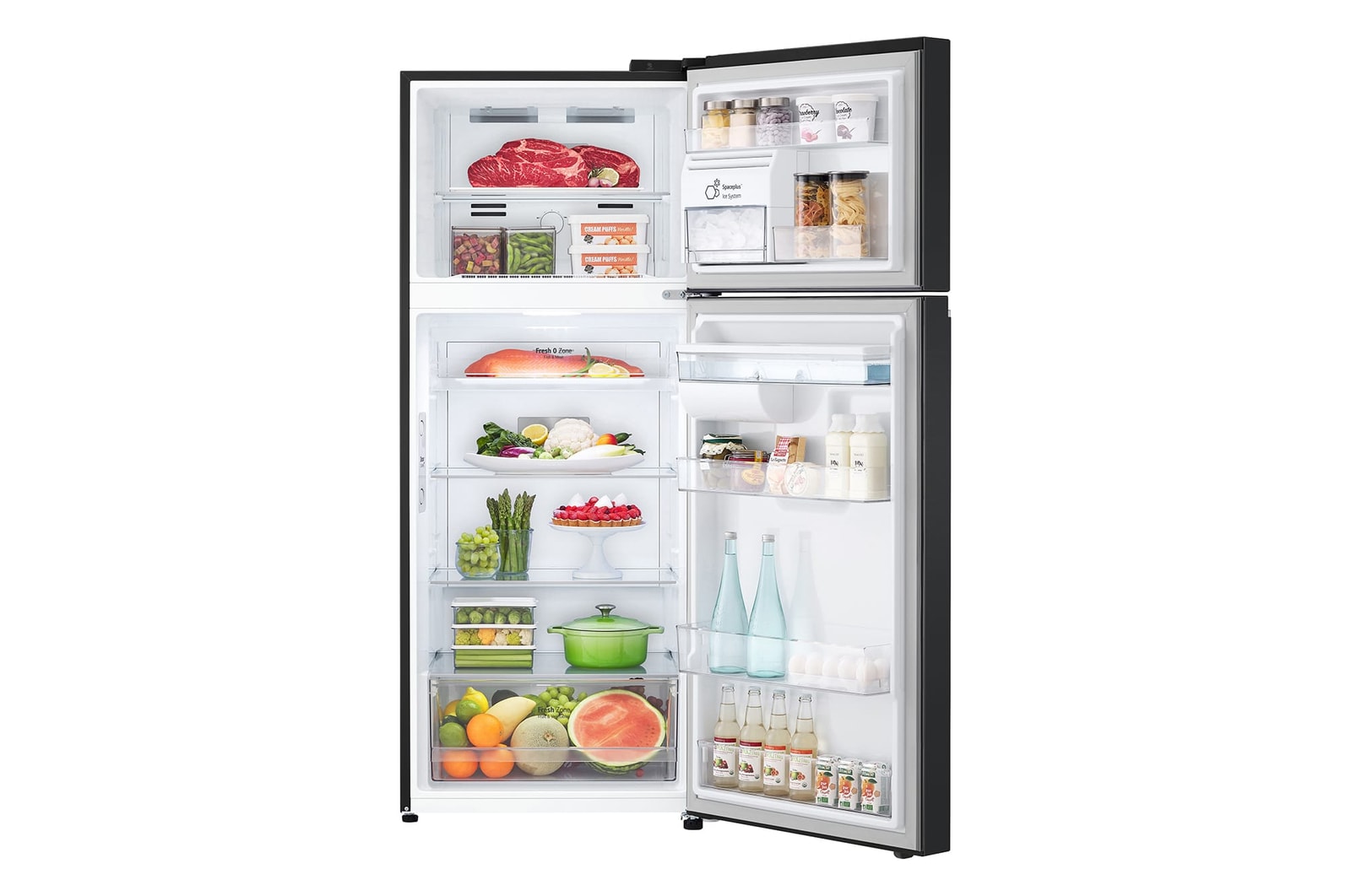 LG 383L Top Freezer Refrigerator with Smart Inverter Compressor™ in Essence Matte Black, GT-F3953EP
