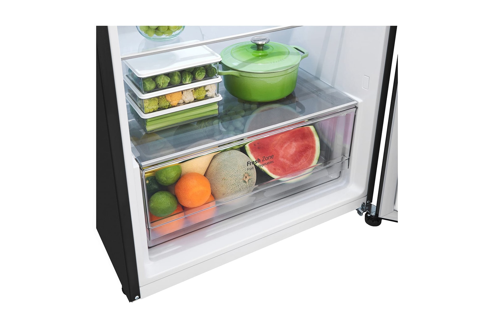 LG 383L Top Freezer Refrigerator with Smart Inverter Compressor™ in Essence Matte Black, GT-F3953EP