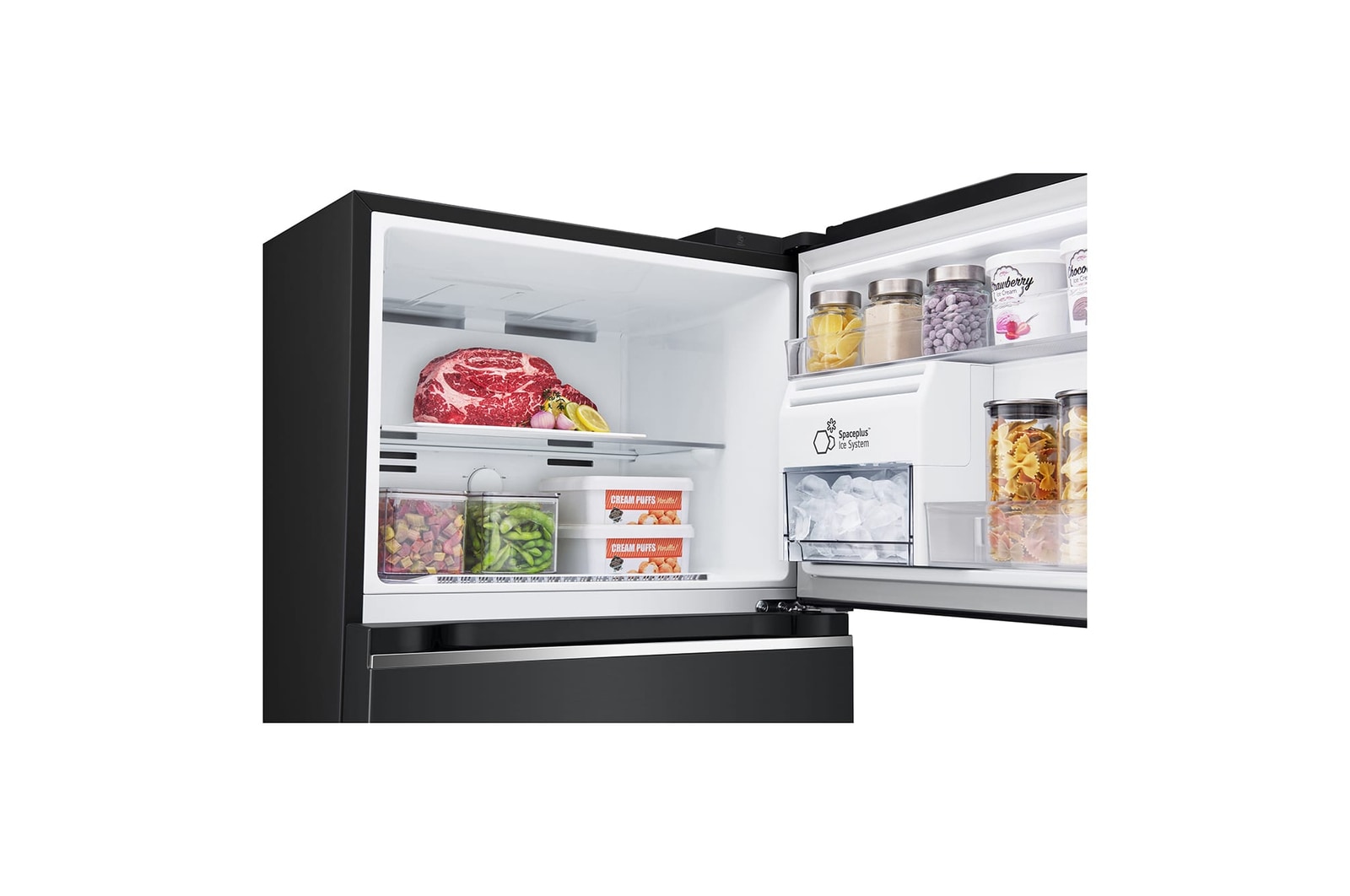 LG 383L Top Freezer Refrigerator with Smart Inverter Compressor™ in Essence Matte Black, GT-F3953EP