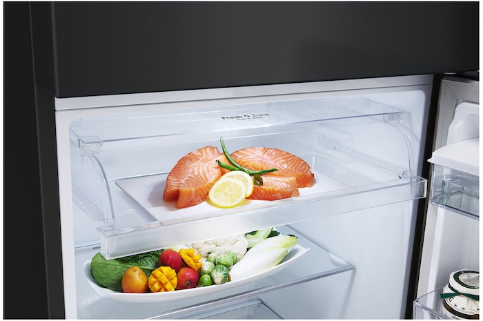 LG 449L Top Freezer Refrigerator with Smart Inverter Compressor™ in Essence Matte Black, GT-F4604EP