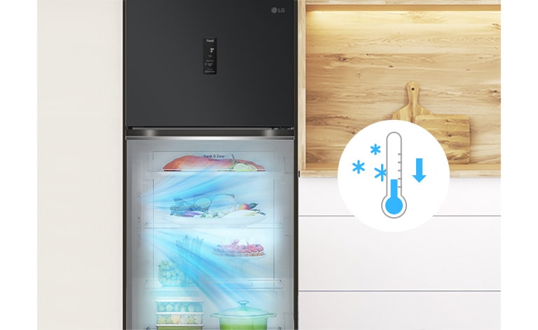 Smart Fresh Air Function lowers the temperature by 1℃ when Fridge door is closed.