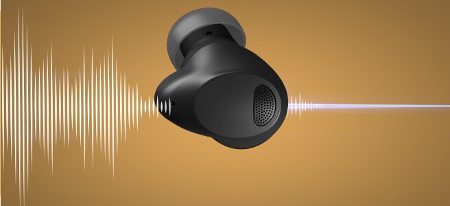 There are two ear tips shown. On the left is the previous one, on the right is shown T90S's ear tip to provide it better isolate the noise.