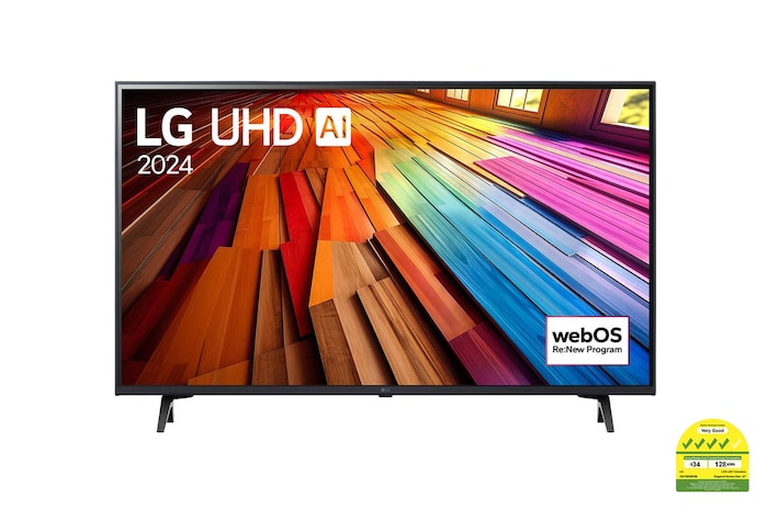 Front view of UT80 with LG UHD AI ThinQ, and 2024 on screen