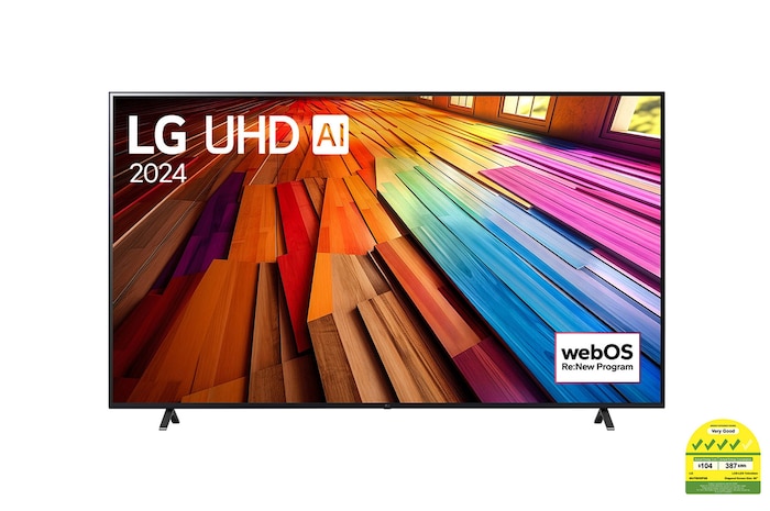 Front view of UT80 with LG UHD AI ThinQ, and 2024 on screen