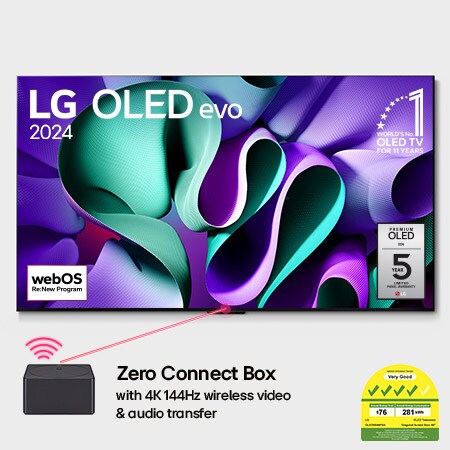 65 Inch LG OLED evo AI M4 World's first True Wireless TV with 4K