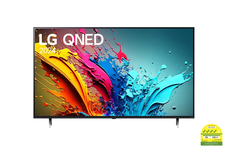 Front view of QNED86 with LG QNED, and 2024 on screen