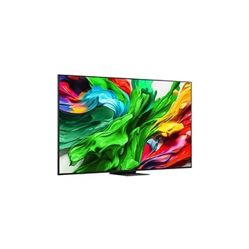 Slightly-angled right-facing side view of LG QNED evo TV