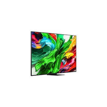 Slightly-angled right-facing side view of LG QNED evo TV