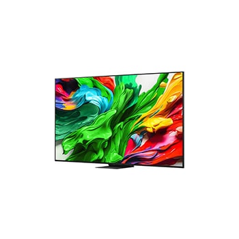 Slightly-angled left-facing side view of LG QNED evo TV