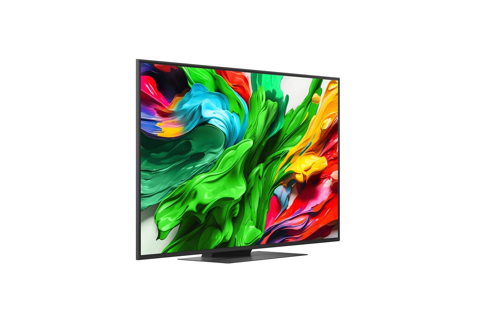 Left-facing side view of LG QNED evo QNED85 TV 
