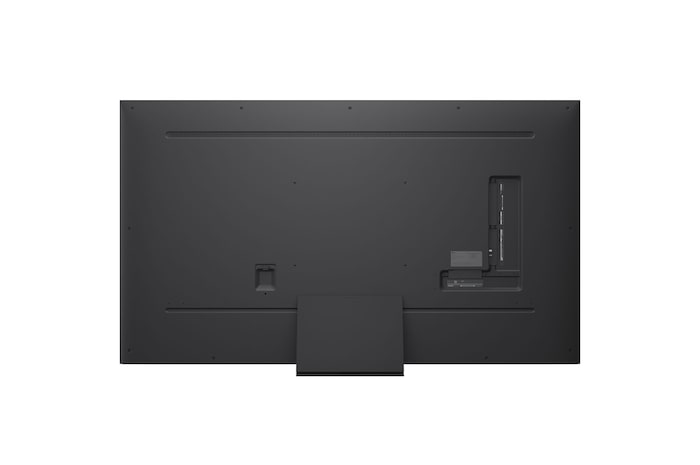 LG AI Magic Remote in front of an LG TV screen. On the screen is a personalized greeting from the LG AI with custom keywords based on the user's search and watch history. By the remote is an icon and label showing that the AI Concierge functionality is easily accessible with one short press on the AI button.